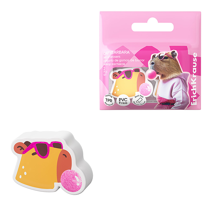 Набор из 2 ластиков "CapyBarbara" (в пакете) Набор из 2 ластиков "CapyBarbara" (в пакете)