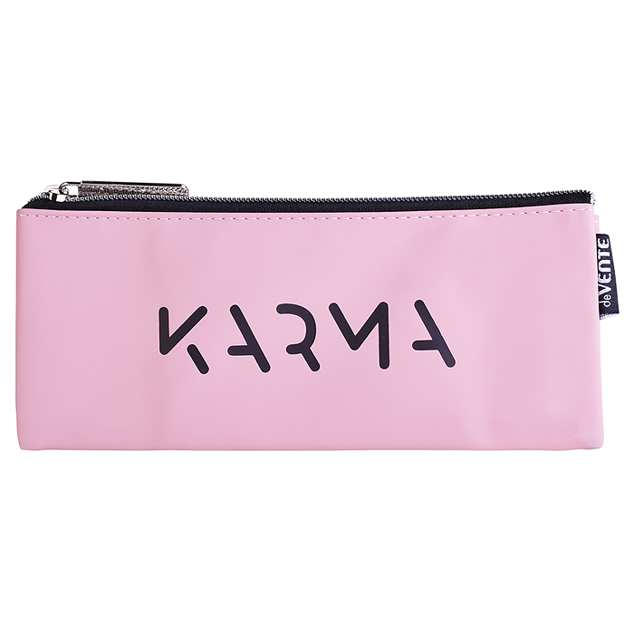 Пенал "Karma" 21,5x9x1 см, плоский для 35 предметов, на молнии, матовая антивандальная иску