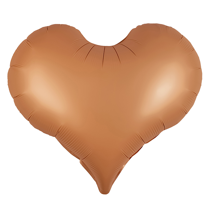 Шар (24''/61 см) Сердце, Люкс, Розовое Золото, Сатин, 1 шт. в уп.