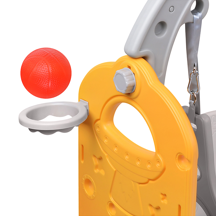 Фото к товару Комплект детский UT0140 "Космический стиль" (горка и качель) цвет желтый. Комплект детский UT0140 "Космический стиль" (горка и качель) цвет желтый.