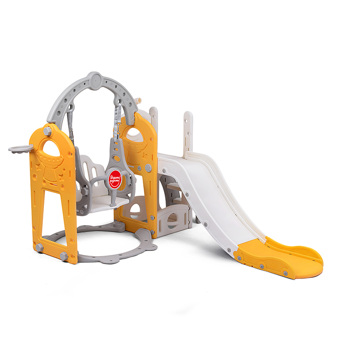 Фото к товару Комплект детский UT0140 "Космический стиль" (горка и качель) цвет желтый. Комплект детский UT0140 "Космический стиль" (горка и качель) цвет желтый.