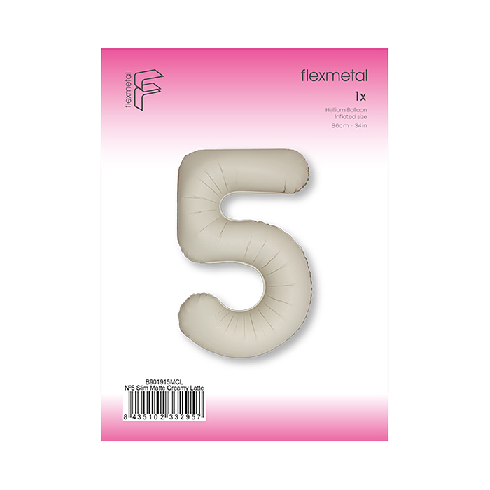 Фото к товару Шар (40''/102 см) Цифра, 5 Slim, Кремовый Латте, Матовый, 1 шт. в уп. Шар (40''/102 см) Цифра, 5 Slim, Кремовый Латте, Матовый, 1 шт. в уп.
