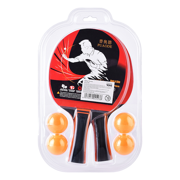 Набор для настольного тенниса 00-5726 (2 ракетки, 4 мяча) на блистере