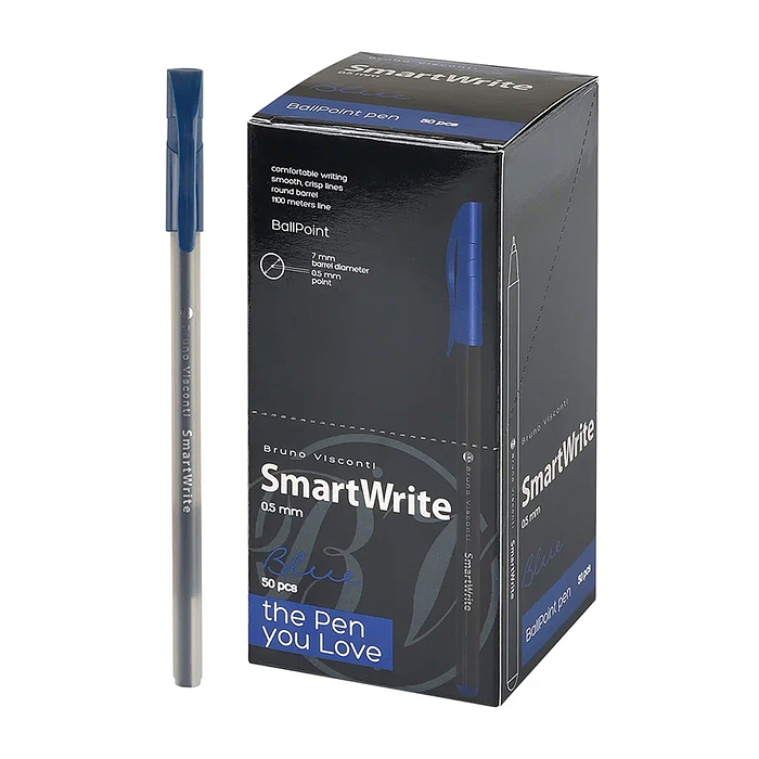 Ручка "SmartWrite Black" шариковая 0.5 мм, синяя