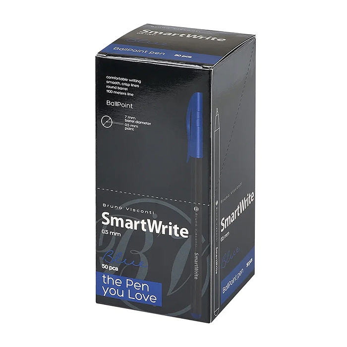 Фото к товару Ручка "SmartWrite Black" шариковая 0.5 мм, синяя Ручка "SmartWrite Black" шариковая 0.5 мм, синяя
