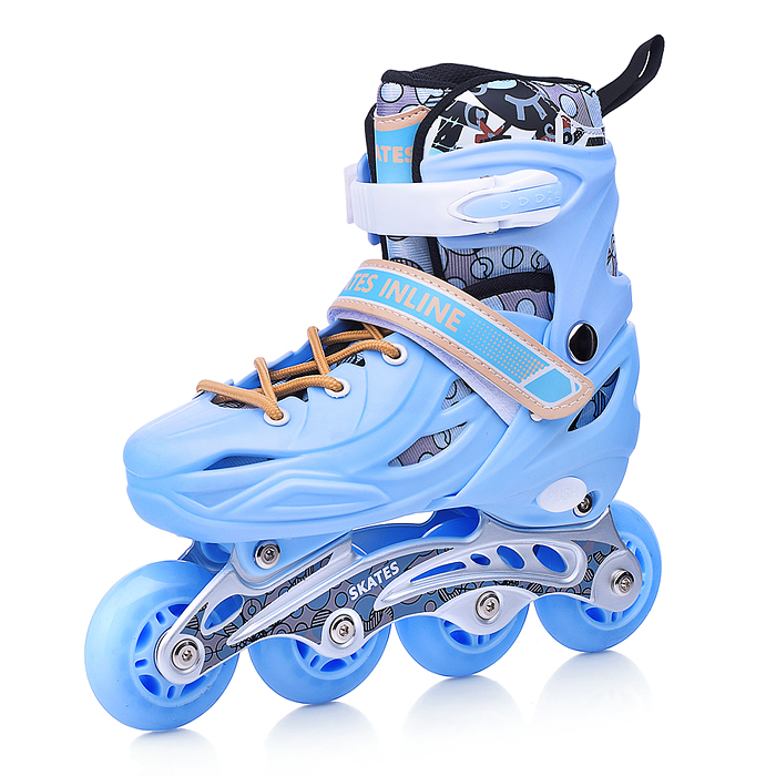 Ролики детские U011004Y (размер M) светло-голубой, в сумке