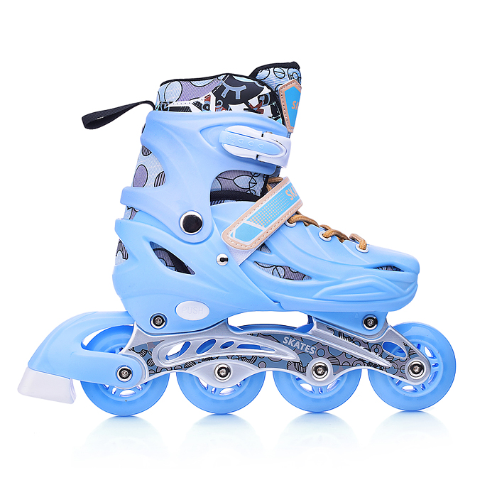 Ролики детские U011004Y (размер M) светло-голубой, в сумке