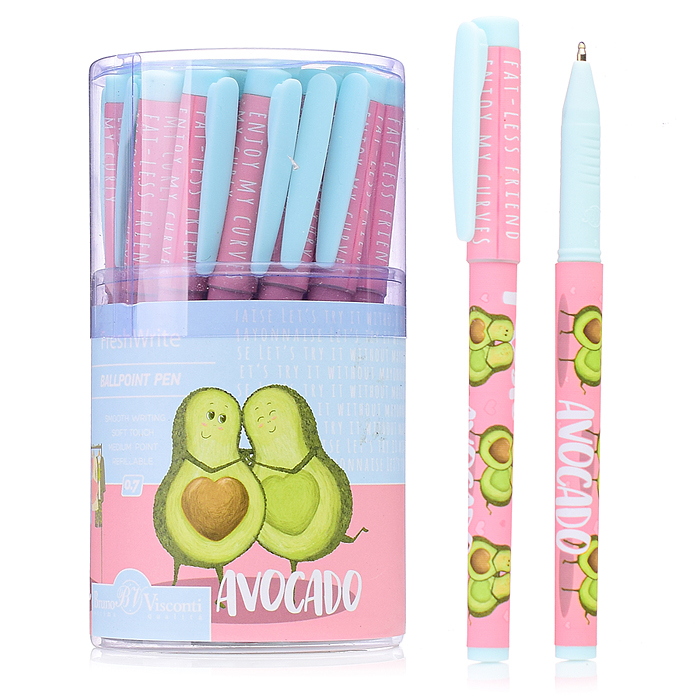 Ручка "FreshWrite. Авокадо. Любовь" шариковая 0.7мм, синяя