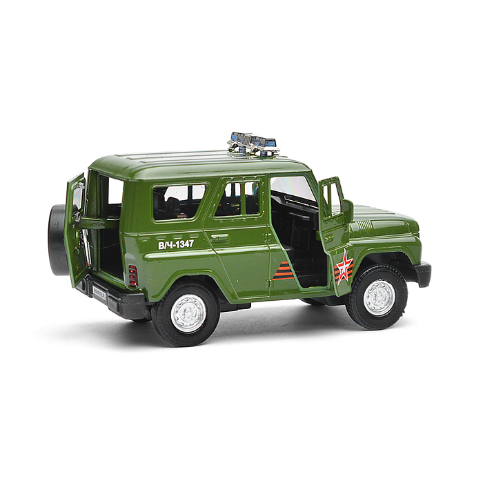Фото к товару Машина металл свет-звук UAZ HUNTER Армия России 12 см, двер, багаж, инерция Машина металл свет-звук UAZ HUNTER Армия России 12 см, двер, багаж, инерция
