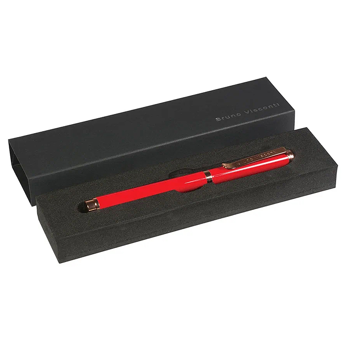 Ручка "Venezia Classico" в подарочном футляре, 1,0 мм, синяя (корпус красный, футляр черный)
