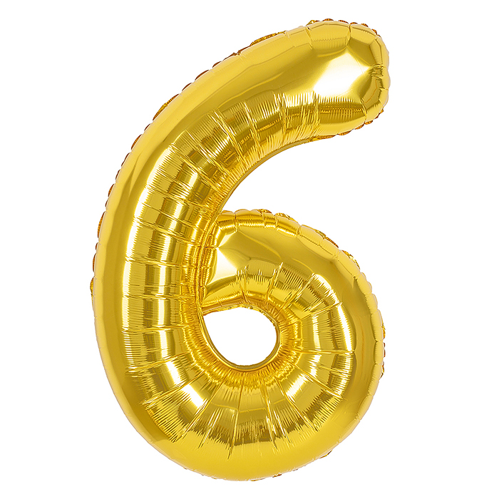 Шар (40''/102 см) Цифра, 6, Золото, 1 шт. в уп. Шар (40''/102 см) Цифра, 6, Золото, 1 шт. в уп.