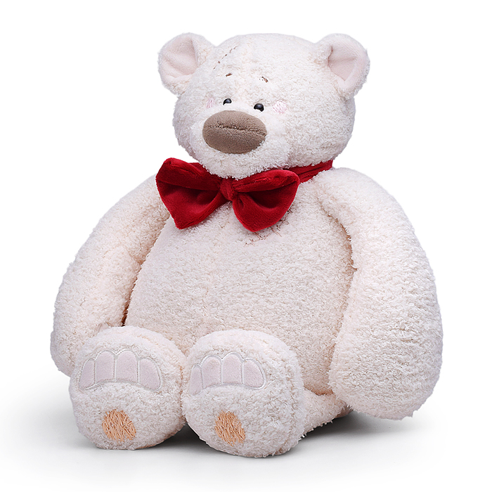 Медведь Тато с бантом, бордовый, 37см 