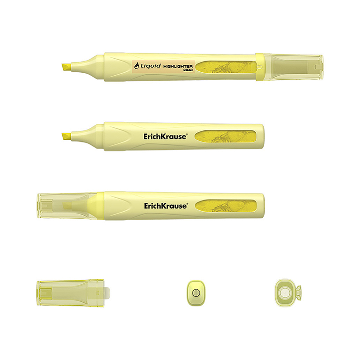 Текстмаркер с жидкими чернилами Visioline V-14 Liquid Pastel, цвет чернил желтый 