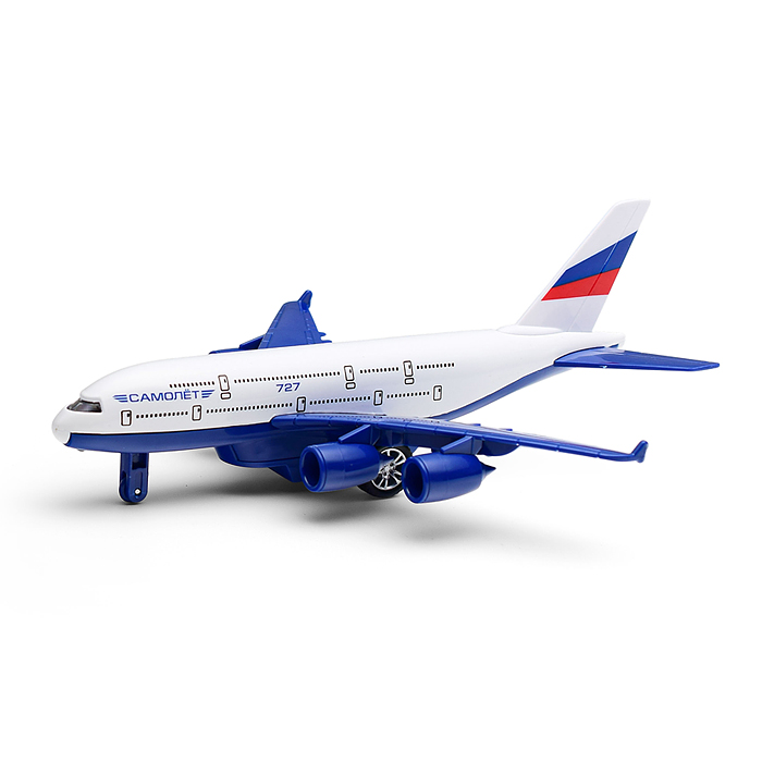 Фото к товару Машина металл свет-звук Авиалайнер 22см, подв. дет., инер., коробка Машина металл свет-звук Авиалайнер 22см, подв. дет., инер., коробка