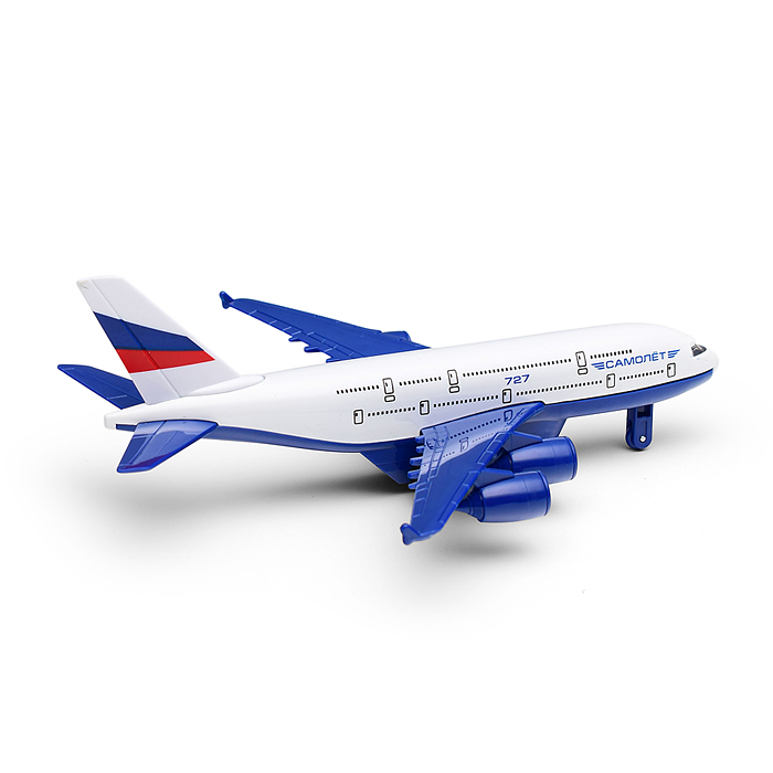 Фото к товару Машина металл свет-звук Авиалайнер 22см, подв. дет., инер., коробка Машина металл свет-звук Авиалайнер 22см, подв. дет., инер., коробка