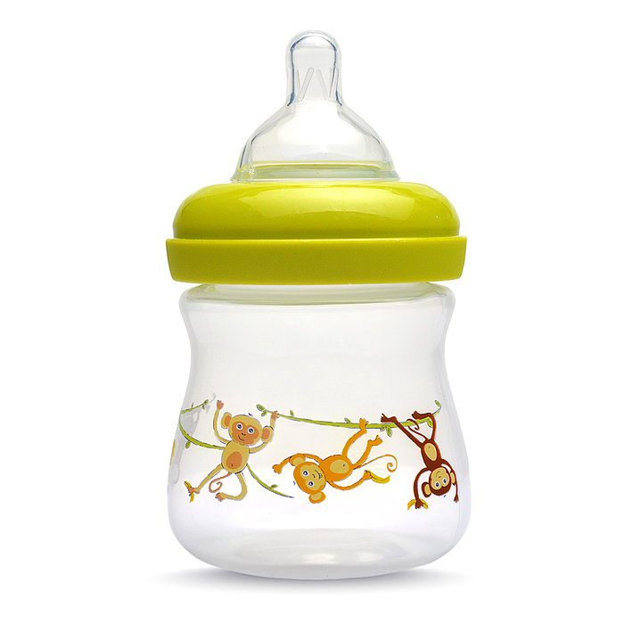 Бутылочка широкое горло с силиконовой соской без ручек "Африка" ассорти, 150 мл