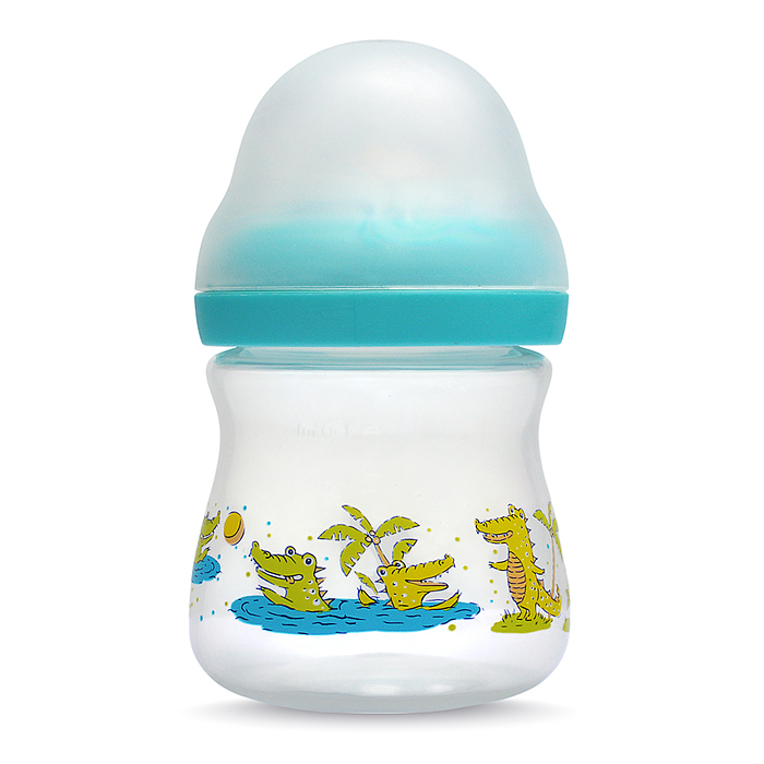 Бутылочка широкое горло с силиконовой соской без ручек "Африка" ассорти, 150 мл