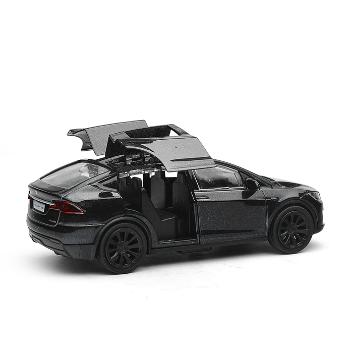 Фото к товару Машина металл Tesla Model X Plaid 12 см, двери, черн, в коробке Машина металл Tesla Model X Plaid 12 см, двери, черн, в коробке