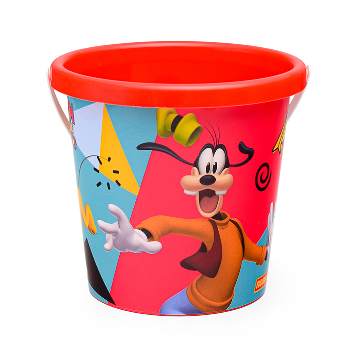 Фото к товару Набор Disney «Микки и Весёлые гонки» №12: ведро с наклейкой, ситечко "Солнышко", лопатка №5, грабель Набор Disney «Микки и Весёлые гонки» №12: ведро с наклейкой, ситечко "Солнышко", лопатка №5, грабель