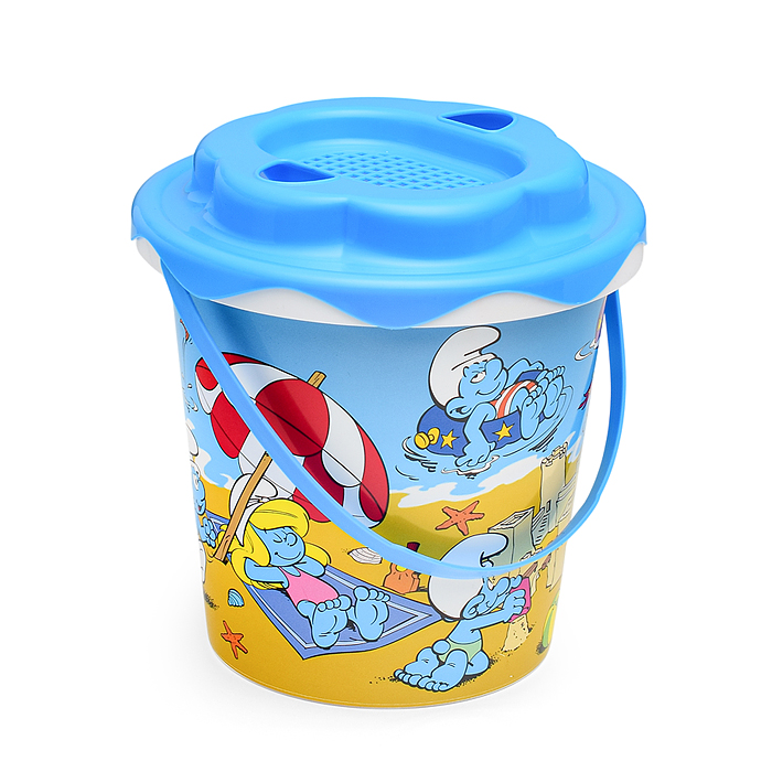 Фото к товару "Смурфики-2" набор №3: ведро с наклейкой, ситечко "Солнышко", лопатка №5, грабельки №5, лейка малая "Смурфики-2" набор №3: ведро с наклейкой, ситечко "Солнышко", лопатка №5, грабельки №5, лейка малая