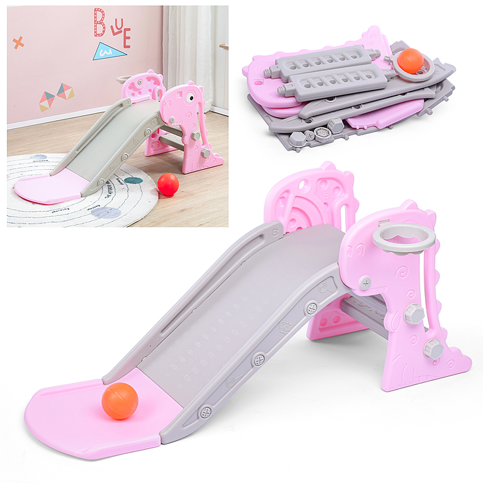 Горка детская UT0107 "Динозаврик" (цвет розовый) Горка детская UT0107 "Динозаврик" (цвет розовый)