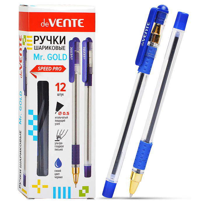 Ручка шариковая "Mr. Gold" серия Speed Pro, d=0,5 мм, ультра гладкое письмо,синяя