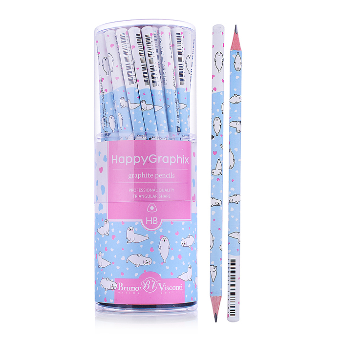 Карандаш чернографитный "HappyGraphix" НВ