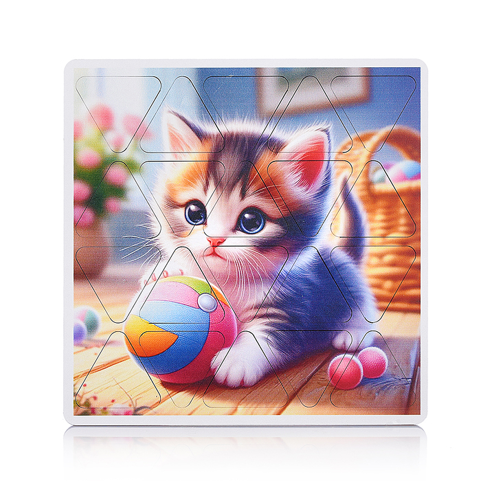 Пазлы малые "Котёнок" 20х20см (древесный материал)
