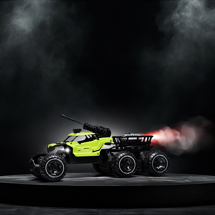 Фото к товару Машина BT0058-1 "Погоня за монстрами" зелёный, свет, дым, стрельба р/у, 27 MHz, в коробке Машина BT0058-1 "Погоня за монстрами" зелёный, свет, дым, стрельба р/у, 27 MHz, в коробке