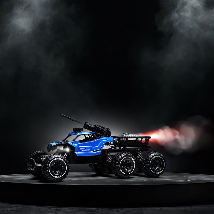 Фото к товару Машина BT0058-3 "Погоня за монстрами" синий, свет, дым, стрельба р/у, 27 MHz, в коробке Машина BT0058-3 "Погоня за монстрами" синий, свет, дым, стрельба р/у, 27 MHz, в коробке