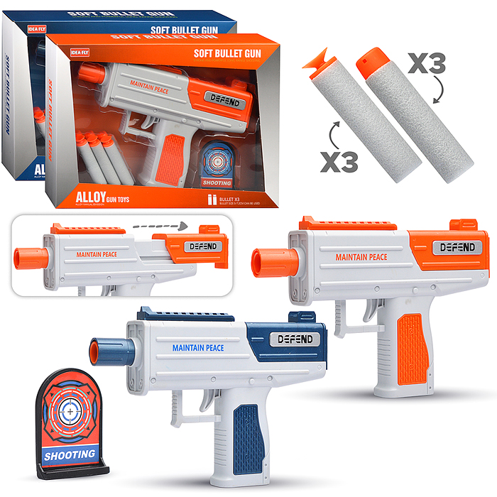 Пистолет XL91884A "Выстрел" с мягкими пулями, в коробке