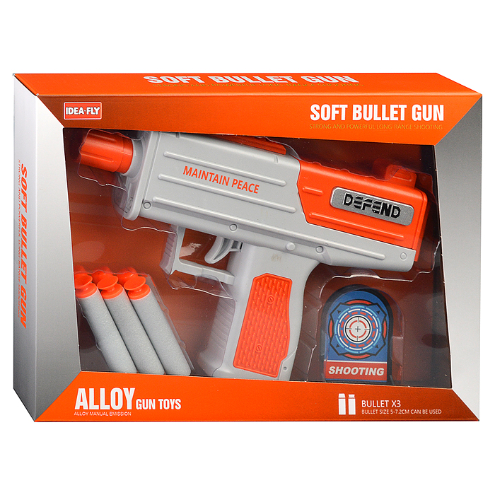 Фото к товару Пистолет XL91884A "Выстрел" с мягкими пулями, в коробке Пистолет XL91884A "Выстрел" с мягкими пулями, в коробке