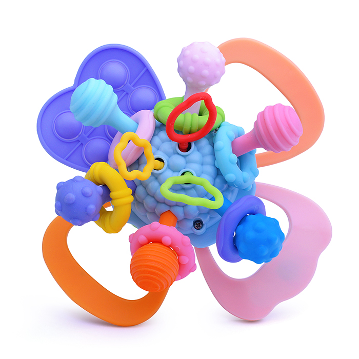 Фото к товару Развивающая игрушка-грызунок Y0089-2 цвет голубой, в коробке Развивающая игрушка-грызунок Y0089-2 цвет голубой, в коробке