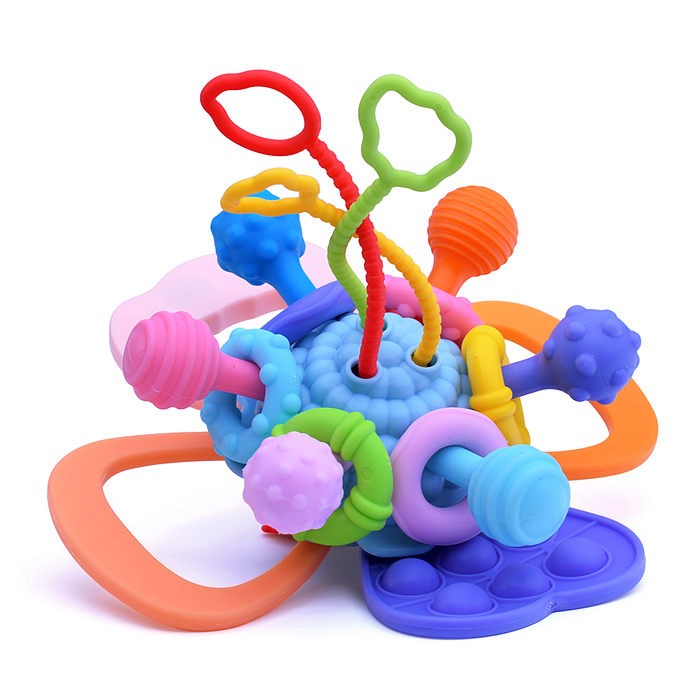 Фото к товару Развивающая игрушка-грызунок Y0089-2 цвет голубой, в коробке Развивающая игрушка-грызунок Y0089-2 цвет голубой, в коробке