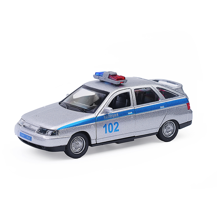 Фото к товару Машина металл ВАЗ-2112 Полиция 12 см, (двери,багаж, свет-звук, серебристый) в коробке Машина металл ВАЗ-2112 Полиция 12 см, (двери,багаж, свет-звук, серебристый) в коробке