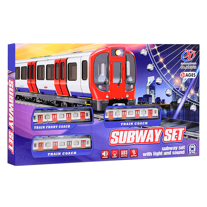 Фото к товару Железная дорога JHX5512 "Subway set" в коробке Железная дорога JHX5512 "Subway set" в коробке