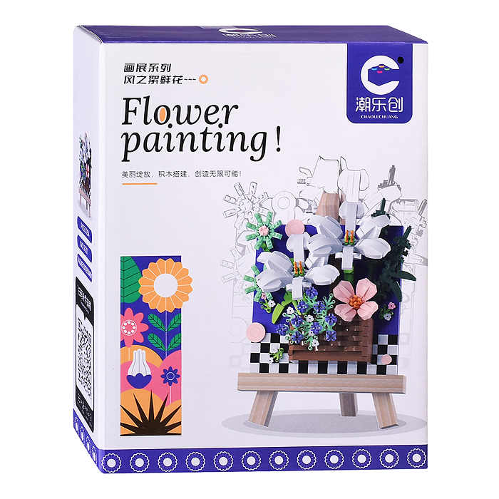 Конструктор 7211 "Мольберт с букетом цветов" (1054 дет.) в коробке