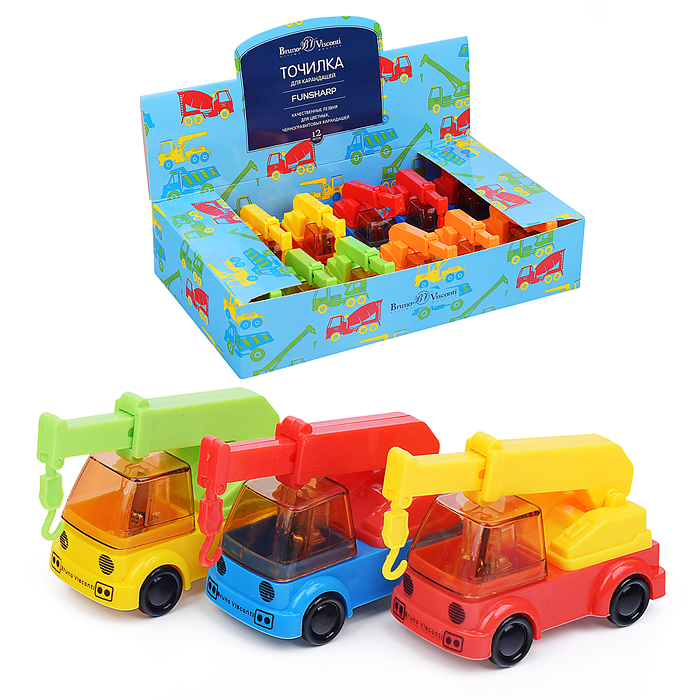 Точилка с контейнером, 1 отверстие "Funsharp. Подъемный кран"