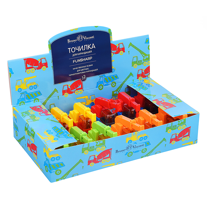 Фото к товару Точилка с контейнером, 1 отверстие "Funsharp. Подъемный кран" Точилка с контейнером, 1 отверстие "Funsharp. Подъемный кран"