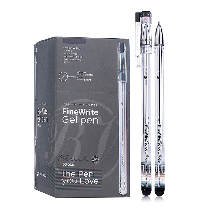 Ручка гелевая "Finewrite" 0.4 мм, черный