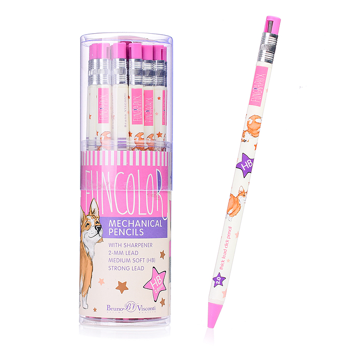 Карандаш механический цанговый с точилкой "Fun. Корги" 2мм