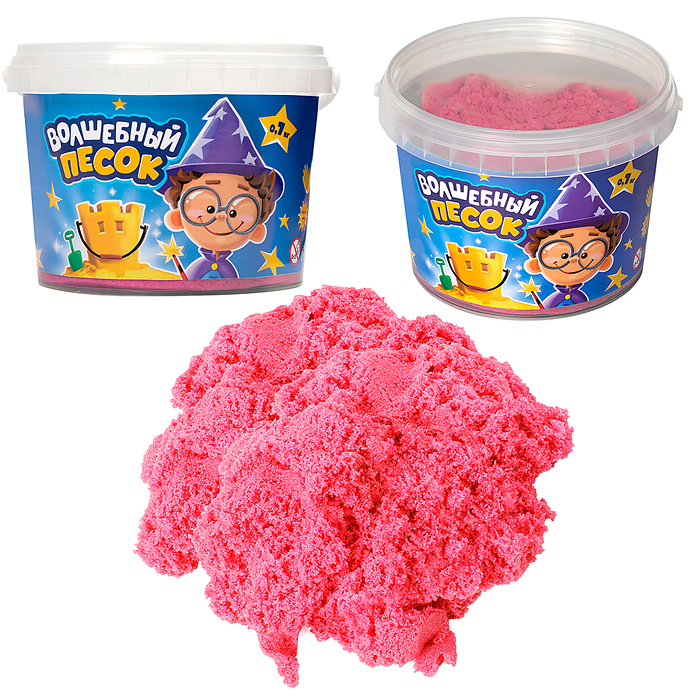 Кинетический песок "Волшебный песок" 2400 гр., ведерко, розовый