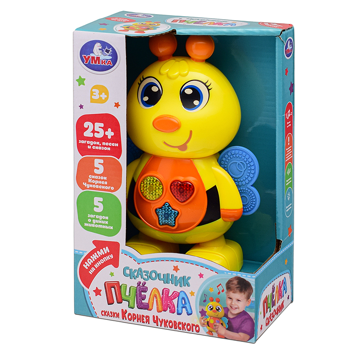 Фото к товару Сказочник пчелка (25 загадок, песен и сказок, Шаинский музыка) в коробке Сказочник пчелка (25 загадок, песен и сказок, Шаинский музыка) в коробке