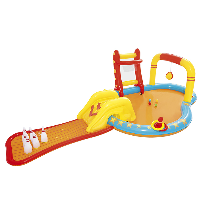 Фото к товару Игровой центр «Боулинг», с игрушками, 435 х 213 х 117 см, 314 л., от 2 лет, 53068 Bestway Игровой центр «Боулинг», с игрушками, 435 х 213 х 117 см, 314 л., от 2 лет, 53068 Bestway