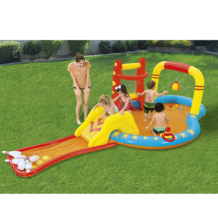 Фото к товару Игровой центр «Боулинг», с игрушками, 435 х 213 х 117 см, 314 л., от 2 лет, 53068 Bestway Игровой центр «Боулинг», с игрушками, 435 х 213 х 117 см, 314 л., от 2 лет, 53068 Bestway