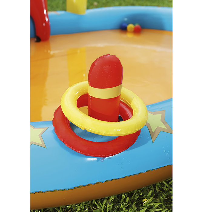 Фото к товару Игровой центр «Боулинг», с игрушками, 435 х 213 х 117 см, 314 л., от 2 лет, 53068 Bestway Игровой центр «Боулинг», с игрушками, 435 х 213 х 117 см, 314 л., от 2 лет, 53068 Bestway