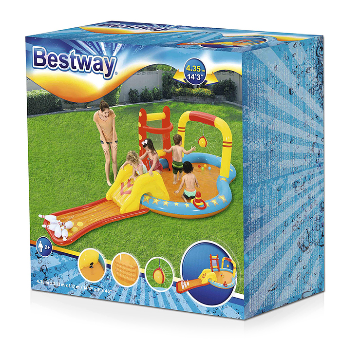 Фото к товару Игровой центр «Боулинг», с игрушками, 435 х 213 х 117 см, 314 л., от 2 лет, 53068 Bestway Игровой центр «Боулинг», с игрушками, 435 х 213 х 117 см, 314 л., от 2 лет, 53068 Bestway