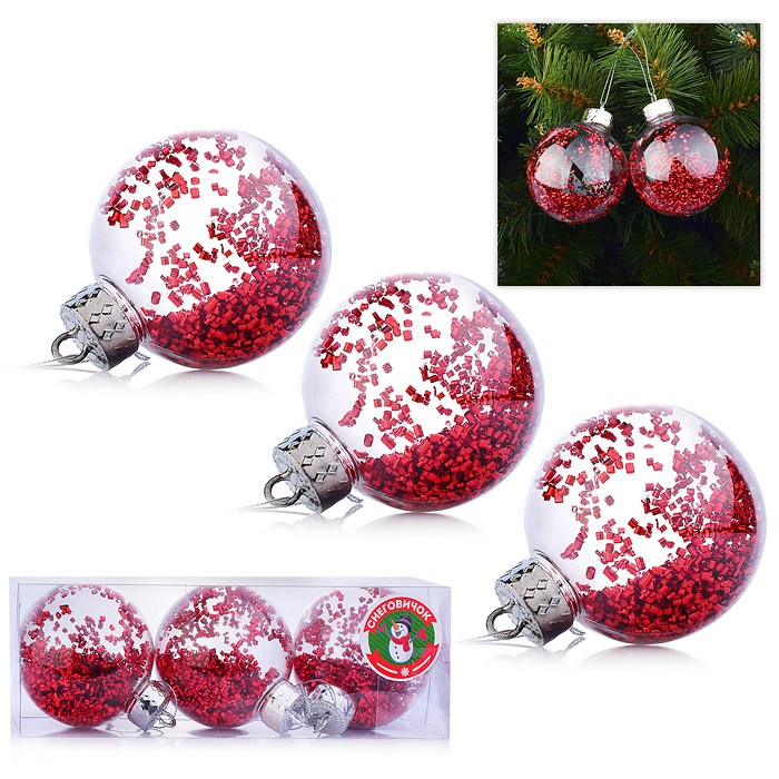 Набор шаров S1320 "Приз" (8см.) в коробке Набор шаров S1320 "Приз" (8см.) в коробке