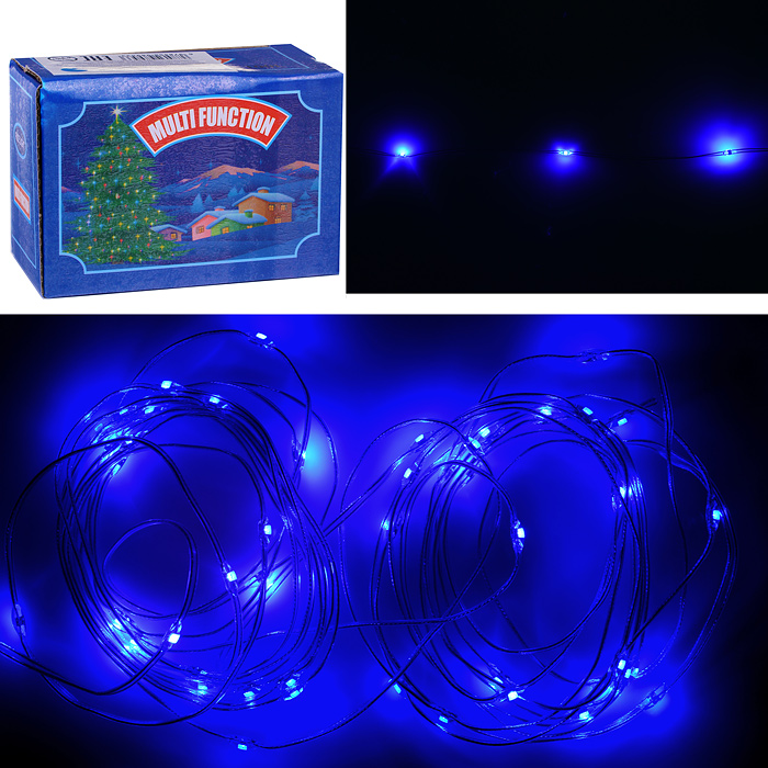 Электрогирлянда светодиодная Роса, 5 м, 50 ламп, синий Электрогирлянда светодиодная Роса, 5 м, 50 ламп, синий