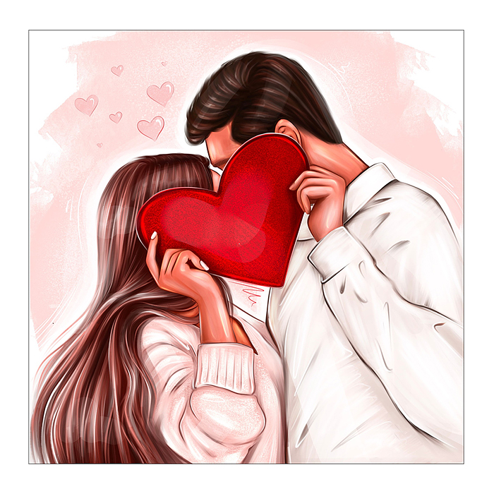Фото к товару Холст с красками 40х40 по номерам "Рисунок влюблённых" (30 цв.) Холст с красками 40х40 по номерам "Рисунок влюблённых" (30 цв.)